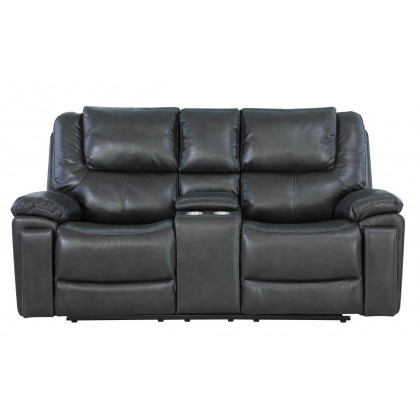 GUF 5108 Sofa and Console Loveseat - Gray, Leather Air/Match