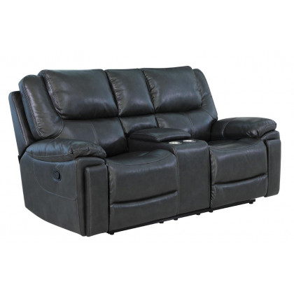 GUF 5108 Sofa and Console Loveseat - Gray, Leather Air/Match