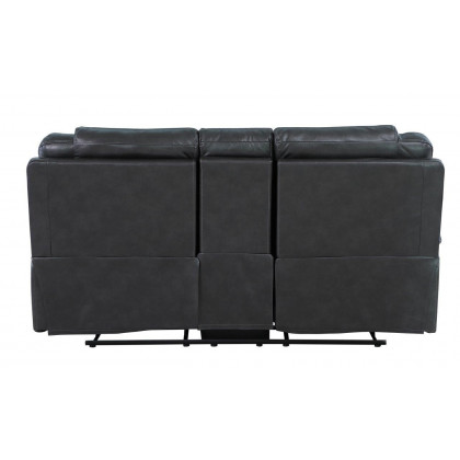 GUF 5108 Sofa and Console Loveseat - Gray, Leather Air/Match