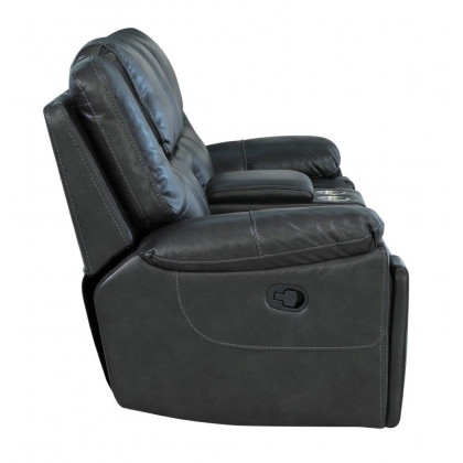 GUF 5108 Sofa and Console Loveseat - Gray, Leather Air/Match