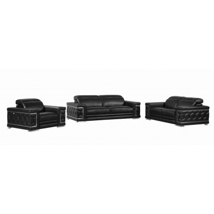 GUF 692 Sofa Set - Black, Genuine Italian Leather