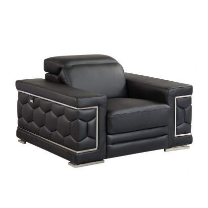 GUF 692 Sofa Set - Black, Genuine Italian Leather