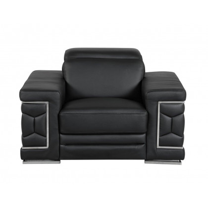 GUF 692 Sofa Set - Black, Genuine Italian Leather