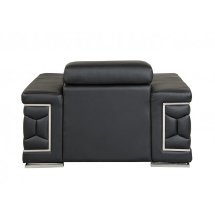 GUF 692 Sofa Set - Black, Genuine Italian Leather