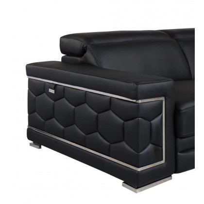 GUF 692 Sofa - Black, Genuine Italian Leather