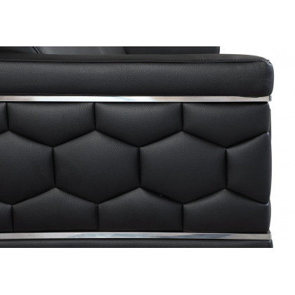 GUF 692 Sofa - Black, Genuine Italian Leather