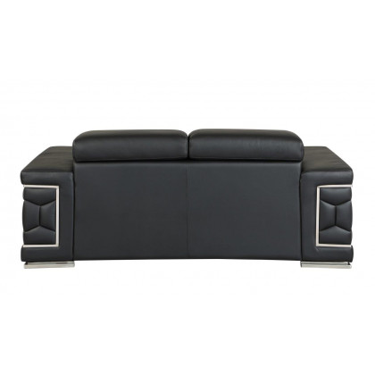 GUF 692 Loveseat - Black, Genuine Italian Leather