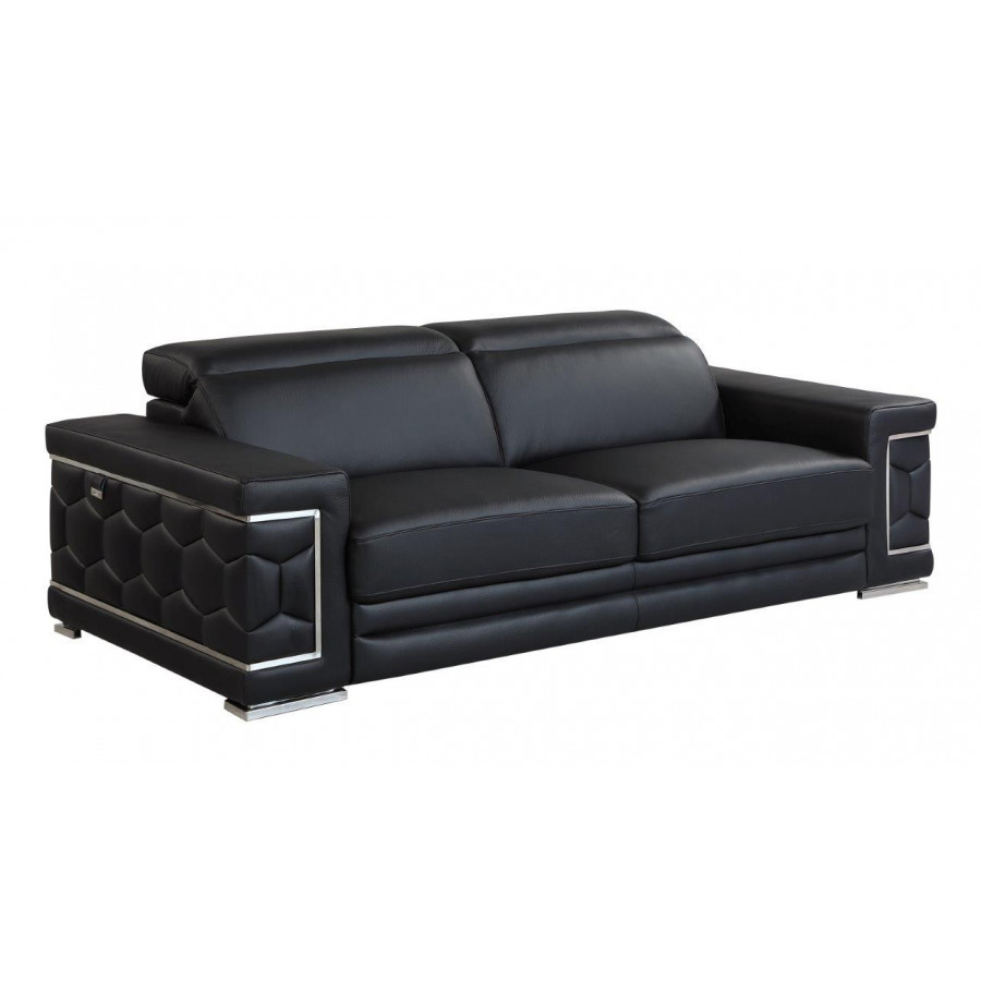 GUF 692 Sofa - Black, Genuine Italian Leather