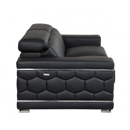 GUF 692 Sofa - Black, Genuine Italian Leather