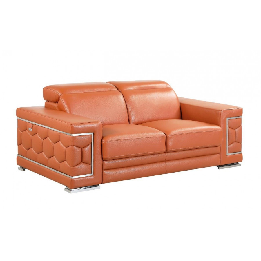 GUF 692 Loveseat - Camel, Genuine Italian Leather