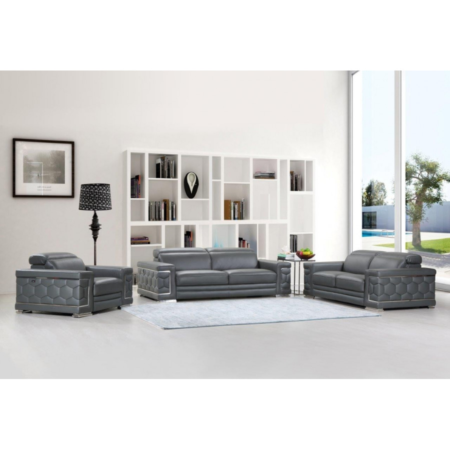 GUF 692 Sofa Set - Dark Gray, Genuine Italian Leather