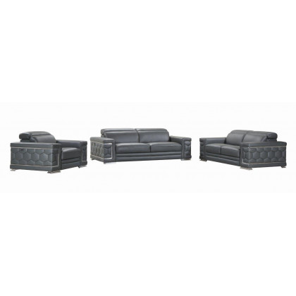 GUF 692 Sofa Set - Dark Gray, Genuine Italian Leather