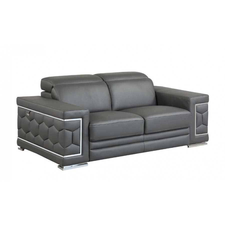 GUF 692 Loveseat - Dark Gray, Genuine Italian Leather