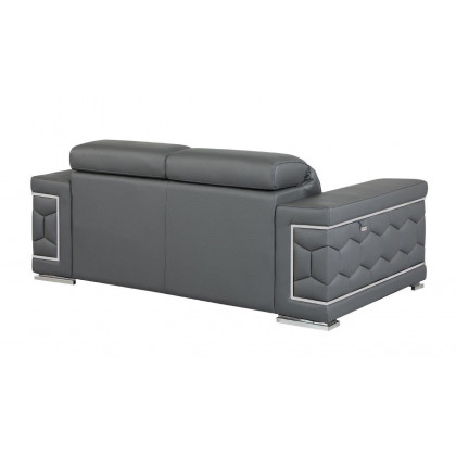 GUF 692 Loveseat - Dark Gray, Genuine Italian Leather
