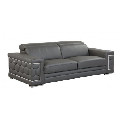 GUF 692 Sofa with Loveseat - Dark Gray, Genuine Italian Leather