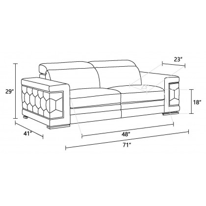 GUF 692 Loveseat - Camel, Genuine Italian Leather