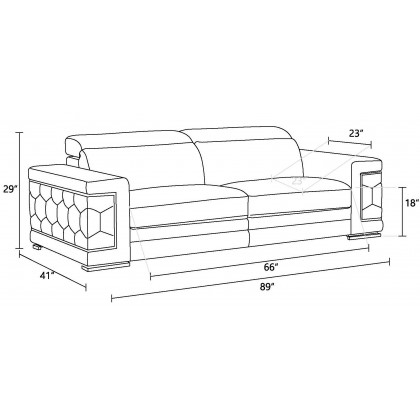 GUF 692 Sofa - Camel, Genuine Italian Leather