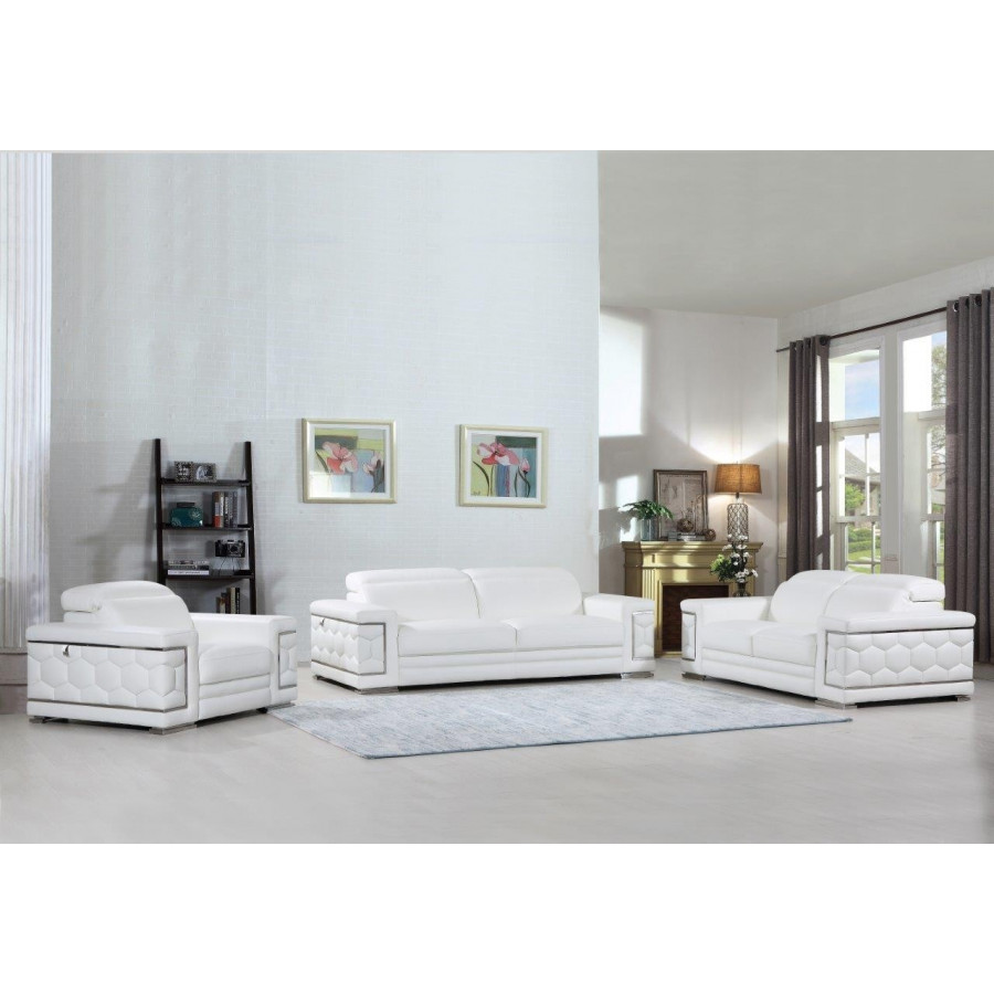 GUF 692 Sofa Set - White, Genuine Italian Leather