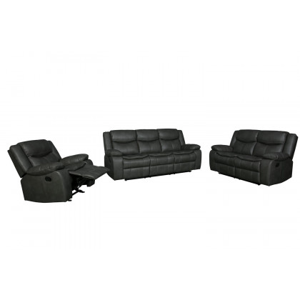 GUF 6967 Sofa Set - Gray, Leather Air