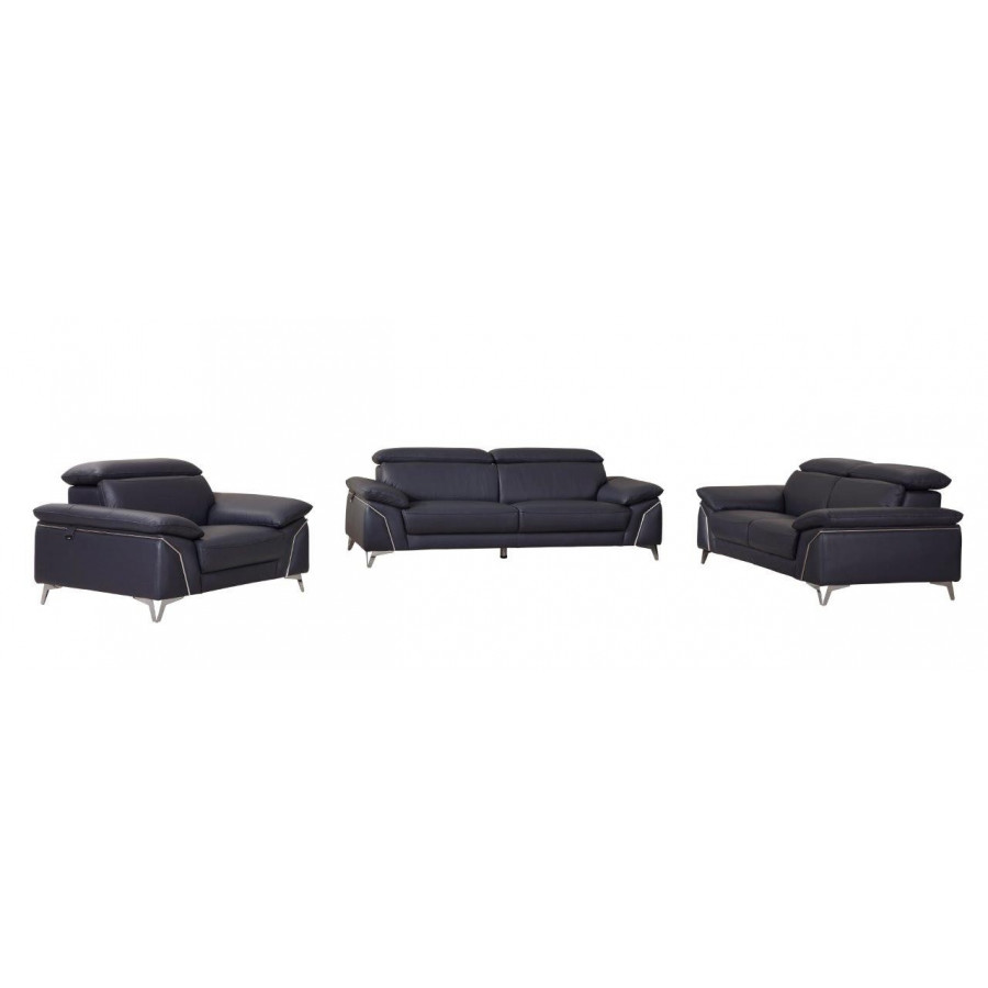 GUF 727 Sofa Set - Navy, Genuine Italian Leather