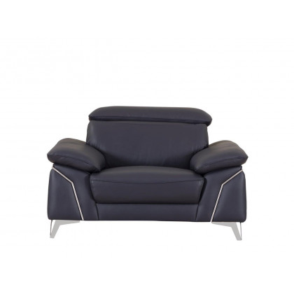GUF 727 Armchair - Navy, Genuine Italian Leather