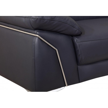 GUF 727 Sofa with Loveseat - Navy, Genuine Italian Leather