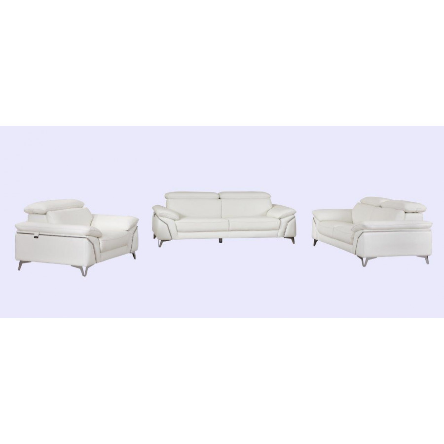 GUF 727 Sofa Set - White, Genuine Italian Leather