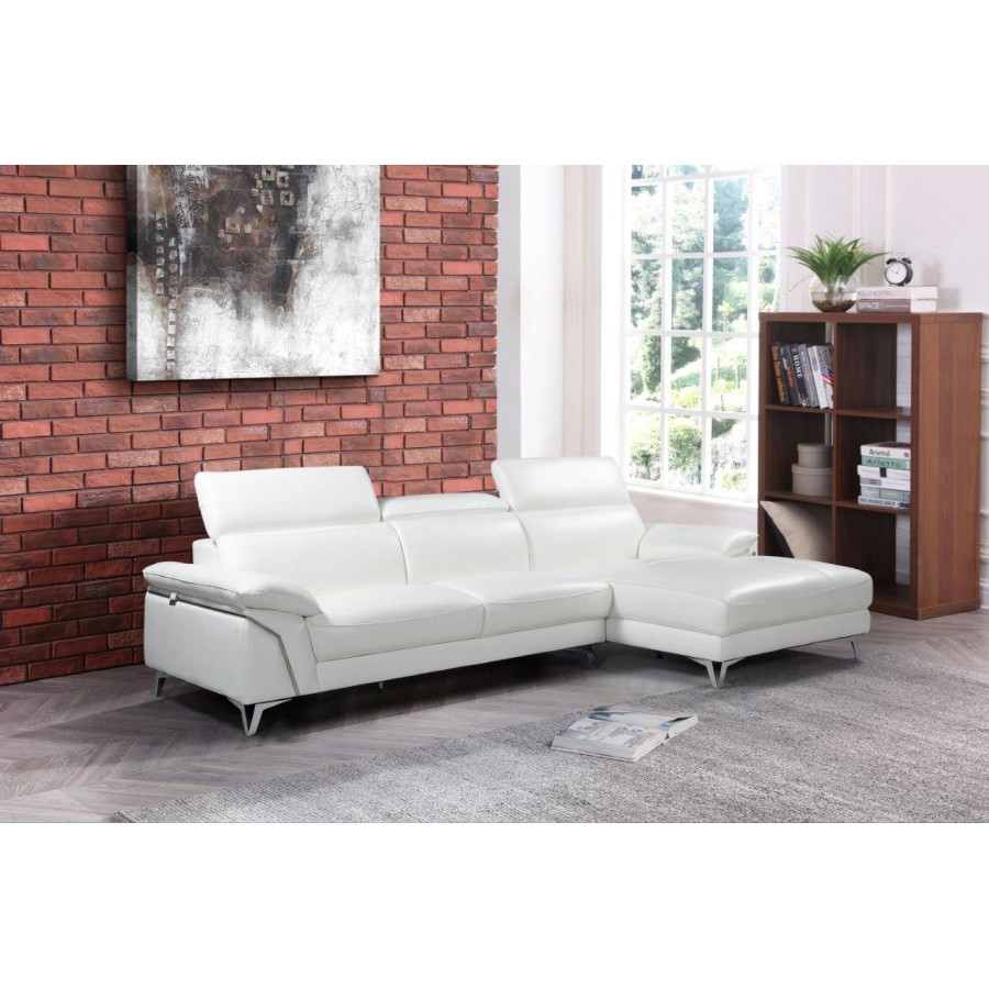 GUF 727 Sectional - White, Genuine Italian Leather