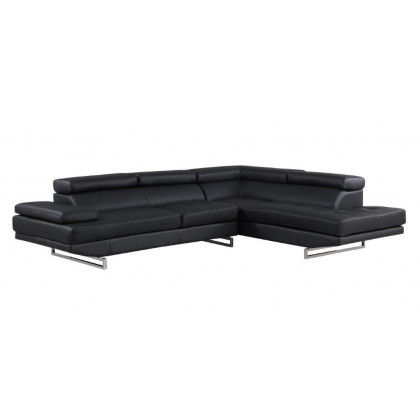 GUF 8136 Right Facing Sectional - Black, Leather