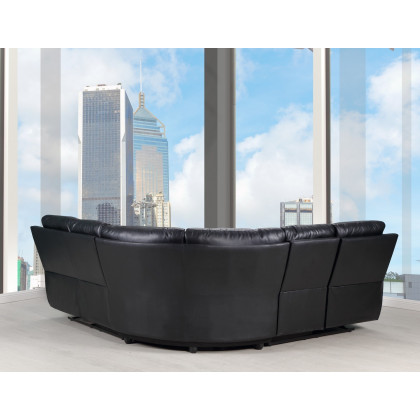 GUF 9241 Sectional - Black, Leather Air