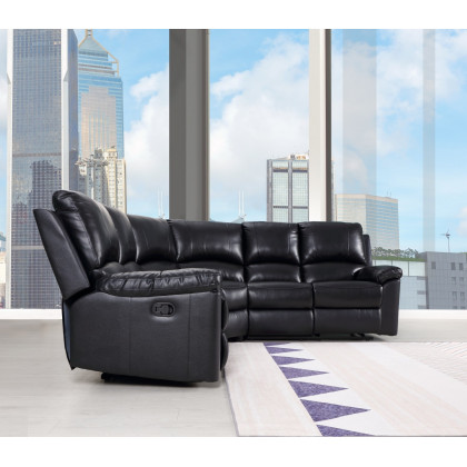 GUF 9241 Sectional - Black, Leather Air