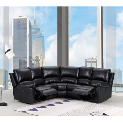 GUF 9241 Sectional - Black, Leather Air