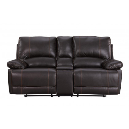 GUF 9345 Sofa Set with Console Loveseat - Brown, Leather Air/Match