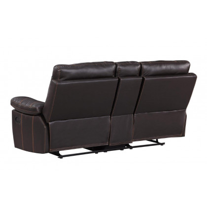 GUF 9345 Sofa Set with Console Loveseat - Brown, Leather Air/Match