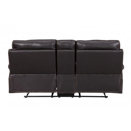 GUF 9345 Sofa Set with Console Loveseat - Brown, Leather Air/Match