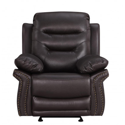 GUF 9392 Sofa Set with Console Loveseat - Brown, Leather Air/Match