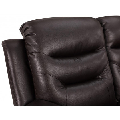 GUF 9392 Sofa Set with Console Loveseat - Brown, Leather Air/Match