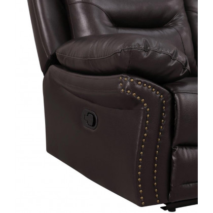GUF 9392 Sofa Set with Console Loveseat - Brown, Leather Air/Match