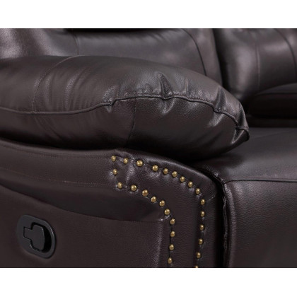 GUF 9392 Sofa Set with Console Loveseat - Brown, Leather Air/Match