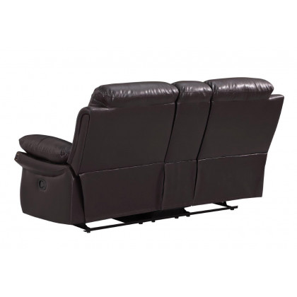 GUF 9392 Sofa Set with Console Loveseat - Brown, Leather Air/Match