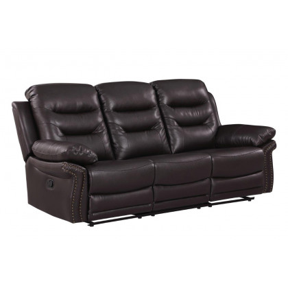 GUF 9392 Sofa Set with Console Loveseat - Brown, Leather Air/Match