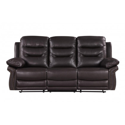GUF 9392 Sofa Set with Console Loveseat - Brown, Leather Air/Match