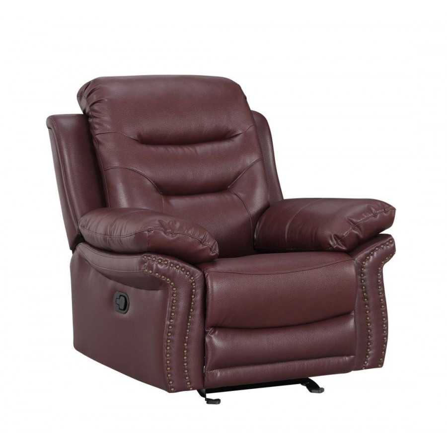 GUF 9392 Armchair - Burgundy, Leather Air/Match