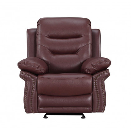GUF 9392 Sofa Set with Console Loveseat - Burgundy, Leather Air/Match
