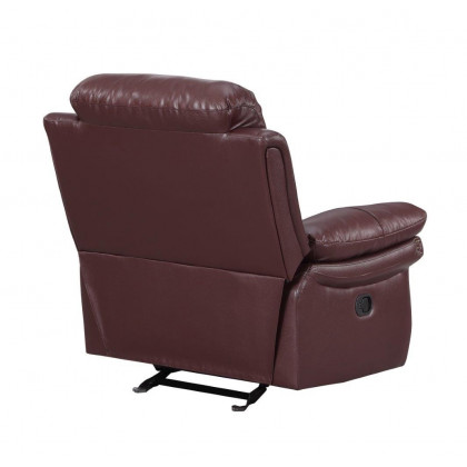 GUF 9392 Sofa Set with Console Loveseat - Burgundy, Leather Air/Match