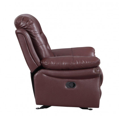 GUF 9392 Sofa Set with Console Loveseat - Burgundy, Leather Air/Match