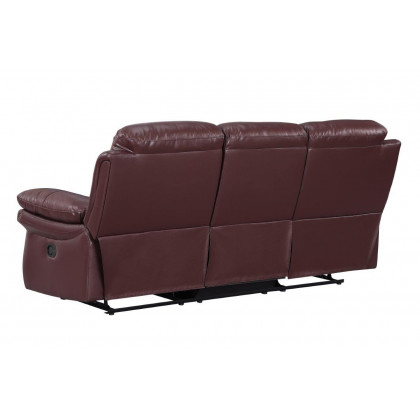 GUF 9392 Sofa Set with Console Loveseat - Burgundy, Leather Air/Match