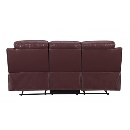 GUF 9392 Sofa Set with Console Loveseat - Burgundy, Leather Air/Match