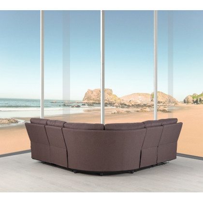 GUF 9241 Sectional with Power Recliners - Brown, Chanille