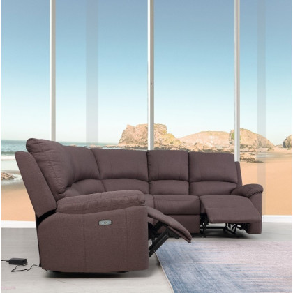 GUF 9241 Sectional with Power Recliners - Brown, Chanille